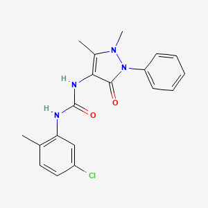 molecular formula C19H19ClN4O2 B11429198 1-(5-chloro-2-methylphenyl)-3-(1,5-dimethyl-3-oxo-2-phenyl-2,3-dihydro-1H-pyrazol-4-yl)urea 