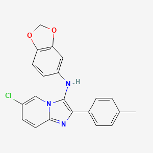 molecular formula C21H16ClN3O2 B11429209 N-(1,3-benzodioxol-5-yl)-6-chloro-2-(4-methylphenyl)imidazo[1,2-a]pyridin-3-amine 