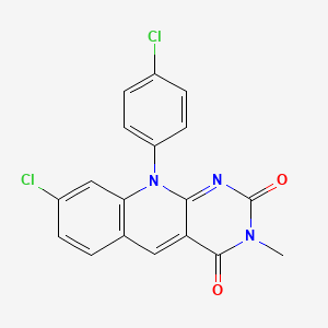 molecular formula C18H11Cl2N3O2 B11429212 8-chloro-10-(4-chlorophenyl)-3-methylpyrimido[4,5-b]quinoline-2,4(3H,10H)-dione 