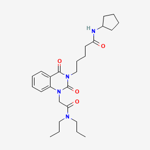 molecular formula C26H38N4O4 B11429217 N-cyclopentyl-5-[1-[2-(dipropylamino)-2-oxoethyl]-2,4-dioxo-1,4-dihydroquinazolin-3(2H)-yl]pentanamide 