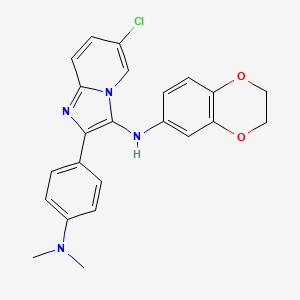 molecular formula C23H21ClN4O2 B11429230 6-chloro-N-(2,3-dihydro-1,4-benzodioxin-6-yl)-2-[4-(dimethylamino)phenyl]imidazo[1,2-a]pyridin-3-amine 