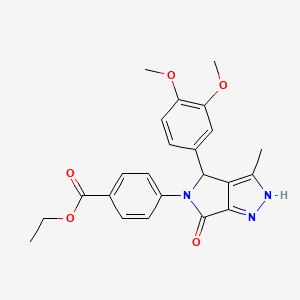 molecular formula C23H23N3O5 B11429236 ethyl 4-[4-(3,4-dimethoxyphenyl)-3-methyl-6-oxo-2,6-dihydropyrrolo[3,4-c]pyrazol-5(4H)-yl]benzoate 