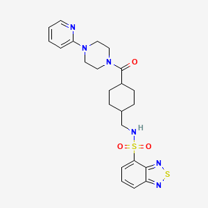 molecular formula C23H28N6O3S2 B11429243 N-({4-[(4-pyridin-2-ylpiperazin-1-yl)carbonyl]cyclohexyl}methyl)-2,1,3-benzothiadiazole-4-sulfonamide 