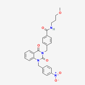 N-(3-methoxypropyl)-4-((1-(4-nitrobenzyl)-2,4-dioxo-1,2-dihydroquinazolin-3(4H)-yl)methyl)benzamide