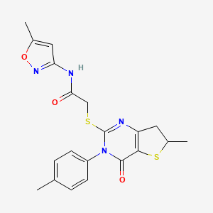 2-((6-methyl-4-oxo-3-(p-tolyl)-3,4,6,7-tetrahydrothieno[3,2-d]pyrimidin-2-yl)thio)-N-(5-methylisoxazol-3-yl)acetamide