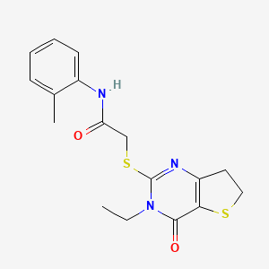 2-((3-ethyl-4-oxo-3,4,6,7-tetrahydrothieno[3,2-d]pyrimidin-2-yl)thio)-N-(o-tolyl)acetamide