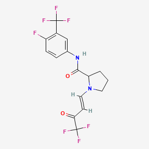 (E)-N-(4-fluoro-3-(trifluoromethyl)phenyl)-1-(4,4,4-trifluoro-3-oxobut-1-en-1-yl)pyrrolidine-2-carboxamide