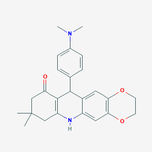 11-[4-(dimethylamino)phenyl]-8,8-dimethyl-2,3,7,8,9,11-hexahydro[1,4]dioxino[2,3-b]acridin-10(6H)-one