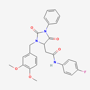 2-[3-(3,4-dimethoxybenzyl)-2,5-dioxo-1-phenylimidazolidin-4-yl]-N-(4-fluorophenyl)acetamide