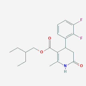 molecular formula C19H23F2NO3 B11429350 2-Ethylbutyl 4-(2,3-difluorophenyl)-2-methyl-6-oxo-1,4,5,6-tetrahydropyridine-3-carboxylate 