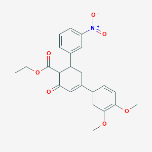 Ethyl 4-(3,4-dimethoxyphenyl)-6-(3-nitrophenyl)-2-oxocyclohex-3-ene-1-carboxylate