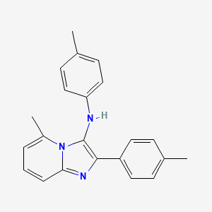 molecular formula C22H21N3 B11429355 5-methyl-N,2-bis(4-methylphenyl)imidazo[1,2-a]pyridin-3-amine 