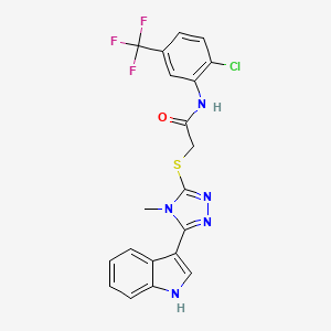 N-[2-Chloro-5-(trifluoromethyl)phenyl]-2-{[5-(1H-indol-3-YL)-4-methyl-4H-1,2,4-triazol-3-YL]sulfanyl}acetamide