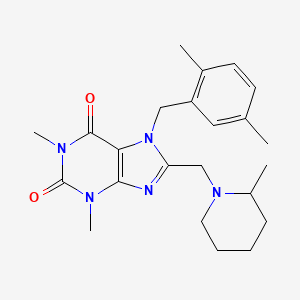 7-[(2,5-dimethylphenyl)methyl]-1,3-dimethyl-8-[(2-methylpiperidin-1-yl)methyl]-2,3,6,7-tetrahydro-1H-purine-2,6-dione