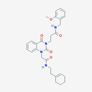 3-[1-(2-{[2-(cyclohex-1-en-1-yl)ethyl]amino}-2-oxoethyl)-2,4-dioxo-1,4-dihydroquinazolin-3(2H)-yl]-N-(2-methoxybenzyl)propanamide