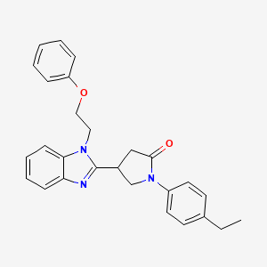 molecular formula C27H27N3O2 B11429400 1-(4-ethylphenyl)-4-[1-(2-phenoxyethyl)-1H-benzimidazol-2-yl]pyrrolidin-2-one 