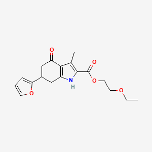 2-ethoxyethyl 6-(furan-2-yl)-3-methyl-4-oxo-4,5,6,7-tetrahydro-1H-indole-2-carboxylate