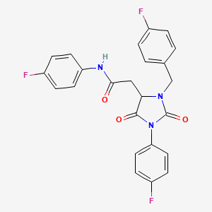 2-[3-(4-fluorobenzyl)-1-(4-fluorophenyl)-2,5-dioxoimidazolidin-4-yl]-N-(4-fluorophenyl)acetamide