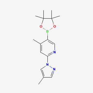molecular formula C16H22BN3O2 B1142945 4-Methyl-2-(4-methyl-1h-pyrazol-1-yl)-5-(4,4,5,5-tetramethyl-[1,3,2]dioxaborolan-2-yl)pyridine CAS No. 1352414-67-5