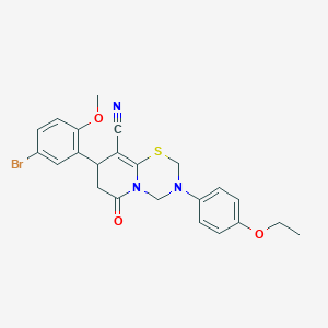 8-(5-bromo-2-methoxyphenyl)-3-(4-ethoxyphenyl)-6-oxo-3,4,7,8-tetrahydro-2H,6H-pyrido[2,1-b][1,3,5]thiadiazine-9-carbonitrile