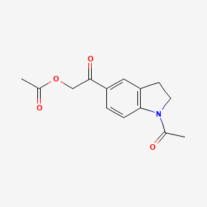 2-(1-acetyl-2,3-dihydro-1H-indol-5-yl)-2-oxoethyl acetate