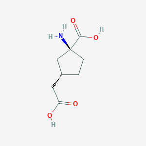 molecular formula C8H13NO4 B1142950 (1S,3S)-1-Amino-3-(carboxymethyl)cyclopentane-1-carboxylic acid CAS No. 194785-82-5