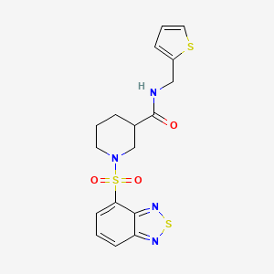 molecular formula C17H18N4O3S3 B11429504 1-(2,1,3-benzothiadiazol-4-ylsulfonyl)-N-(thiophen-2-ylmethyl)piperidine-3-carboxamide 