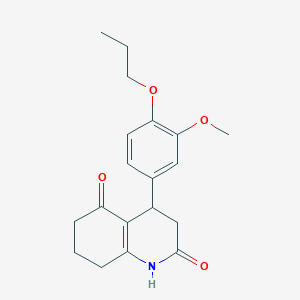 molecular formula C19H23NO4 B11429515 4-(3-methoxy-4-propoxyphenyl)-4,6,7,8-tetrahydroquinoline-2,5(1H,3H)-dione 