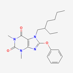 7-(2-ethylhexyl)-1,3-dimethyl-8-phenoxy-3,7-dihydro-1H-purine-2,6-dione