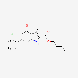 pentyl 6-(2-chlorophenyl)-3-methyl-4-oxo-4,5,6,7-tetrahydro-1H-indole-2-carboxylate