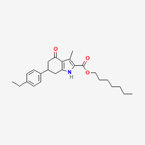 heptyl 6-(4-ethylphenyl)-3-methyl-4-oxo-4,5,6,7-tetrahydro-1H-indole-2-carboxylate