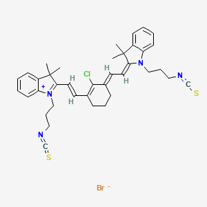 molecular formula C38H42ClN4S2.Br B1142956 (2E)-2-[(2E)-2-[2-chloro-3-[(E)-2-[1-(3-isothiocyanatopropyl)-3,3-dimethylindol-1-ium-2-yl]ethenyl]cyclohex-2-en-1-ylidene]ethylidene]-1-(3-isothiocyanatopropyl)-3,3-dimethylindole;bromide CAS No. 162411-24-7