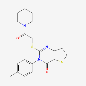 6-methyl-2-((2-oxo-2-(piperidin-1-yl)ethyl)thio)-3-(p-tolyl)-6,7-dihydrothieno[3,2-d]pyrimidin-4(3H)-one