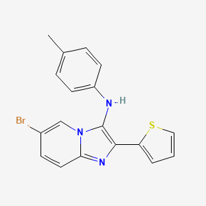 molecular formula C18H14BrN3S B11429586 6-bromo-N-(4-methylphenyl)-2-(thiophen-2-yl)imidazo[1,2-a]pyridin-3-amine 