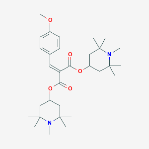 molecular formula C31H48N2O5 B114296 Bis(1,2,2,6,6-pentamethyl-4-piperidinyl) 2-(4-methoxybenzylidene)malonate CAS No. 147783-69-5