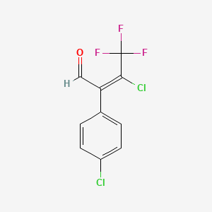 molecular formula C10H5Cl2F3O B1142960 3-Chloro-2-(4-chlorophenyl)-4,4,4-trifluorobut-2-enal CAS No. 185389-58-6