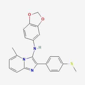 molecular formula C22H19N3O2S B11429628 N-(1,3-benzodioxol-5-yl)-5-methyl-2-[4-(methylsulfanyl)phenyl]imidazo[1,2-a]pyridin-3-amine 