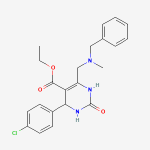 molecular formula C22H24ClN3O3 B11429633 Ethyl 6-{[benzyl(methyl)amino]methyl}-4-(4-chlorophenyl)-2-oxo-1,2,3,4-tetrahydropyrimidine-5-carboxylate 