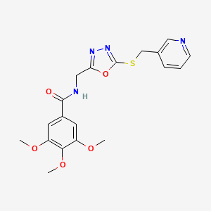 molecular formula C19H20N4O5S B11429676 3,4,5-trimethoxy-N-((5-((pyridin-3-ylmethyl)thio)-1,3,4-oxadiazol-2-yl)methyl)benzamide 