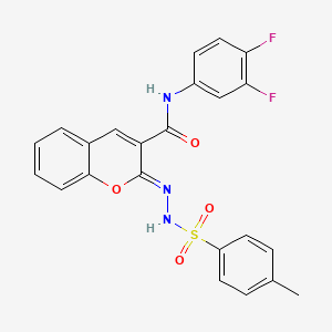 molecular formula C23H17F2N3O4S B11429715 (2Z)-N-(3,4-Difluorophenyl)-2-[(4-methylbenzenesulfonamido)imino]-2H-chromene-3-carboxamide 