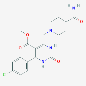 molecular formula C20H25ClN4O4 B11429725 Ethyl 6-[(4-carbamoylpiperidin-1-yl)methyl]-4-(4-chlorophenyl)-2-oxo-1,2,3,4-tetrahydropyrimidine-5-carboxylate 