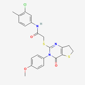 molecular formula C22H20ClN3O3S2 B11429732 N-(3-chloro-4-methylphenyl)-2-((3-(4-methoxyphenyl)-4-oxo-3,4,6,7-tetrahydrothieno[3,2-d]pyrimidin-2-yl)thio)acetamide 