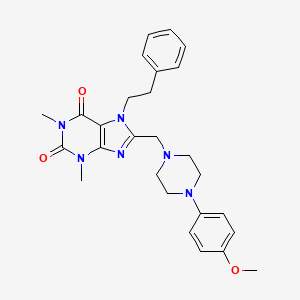 8-{[4-(4-methoxyphenyl)piperazin-1-yl]methyl}-1,3-dimethyl-7-(2-phenylethyl)-3,7-dihydro-1H-purine-2,6-dione