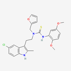 molecular formula C25H26ClN3O3S B11429771 1-(2-(5-chloro-2-methyl-1H-indol-3-yl)ethyl)-3-(2,5-dimethoxyphenyl)-1-(furan-2-ylmethyl)thiourea 