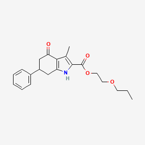 2-propoxyethyl 3-methyl-4-oxo-6-phenyl-4,5,6,7-tetrahydro-1H-indole-2-carboxylate