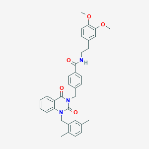 molecular formula C35H35N3O5 B11429808 N-[2-(3,4-dimethoxyphenyl)ethyl]-4-{[1-(2,5-dimethylbenzyl)-2,4-dioxo-1,4-dihydroquinazolin-3(2H)-yl]methyl}benzamide 