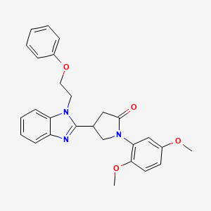 1-(2,5-dimethoxyphenyl)-4-[1-(2-phenoxyethyl)-1H-benzimidazol-2-yl]pyrrolidin-2-one