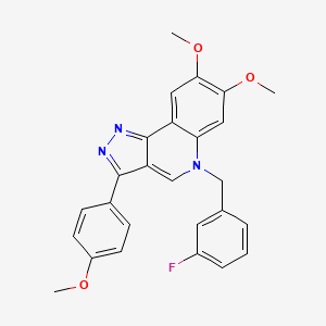 molecular formula C26H22FN3O3 B11429810 5-(3-fluorobenzyl)-7,8-dimethoxy-3-(4-methoxyphenyl)-5H-pyrazolo[4,3-c]quinoline 