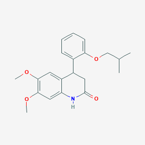 molecular formula C21H25NO4 B11429822 6,7-dimethoxy-4-[2-(2-methylpropoxy)phenyl]-3,4-dihydroquinolin-2(1H)-one 