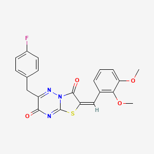 (2E)-2-(2,3-dimethoxybenzylidene)-6-(4-fluorobenzyl)-7H-[1,3]thiazolo[3,2-b][1,2,4]triazine-3,7(2H)-dione